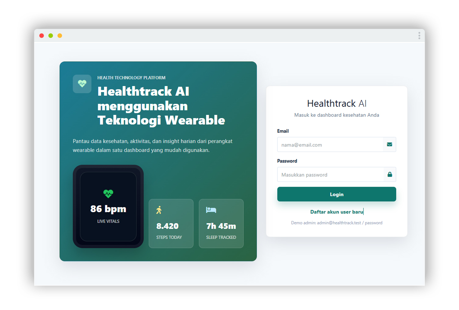 Healthtrack AI menggunakan Teknologi Wearable